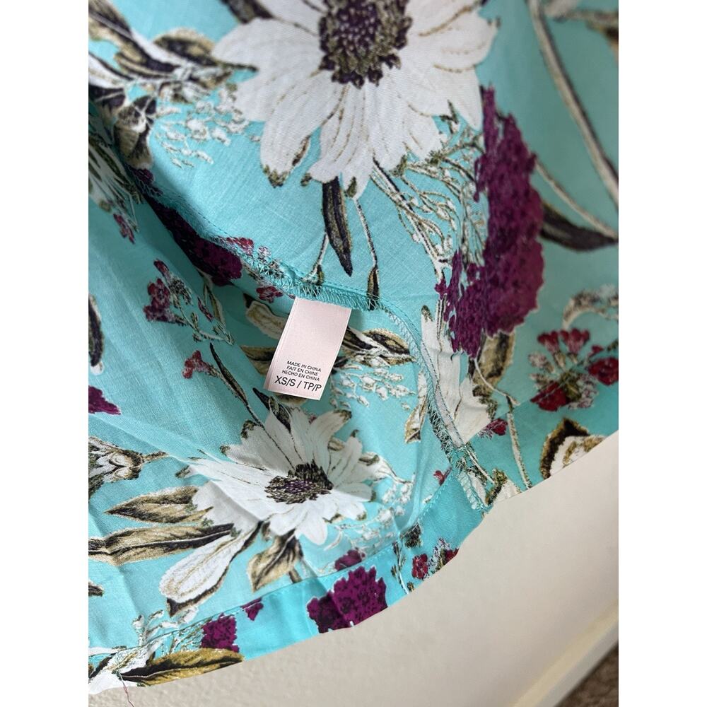 Victoria’s Secret Floral Kimono XS/S Cover Up Turquoise Beach NWT - Picture 5 of 8